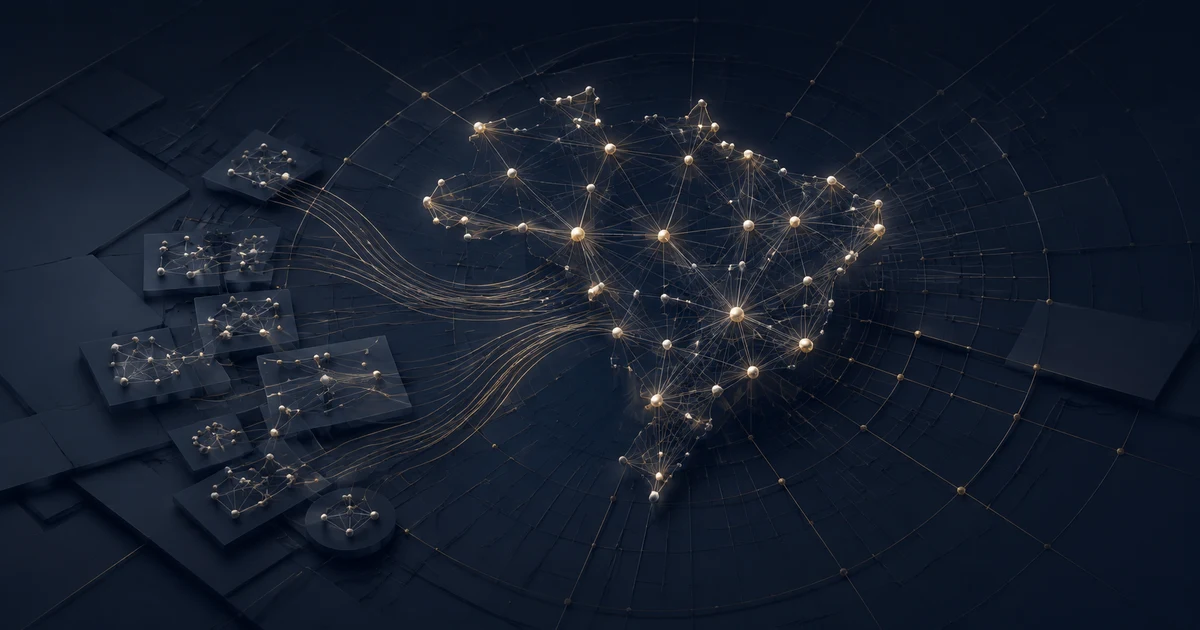 Rede abstrata de linhas e pontos formando o mapa do Brasil e representando a integração nacional do contencioso administrativo do IBS